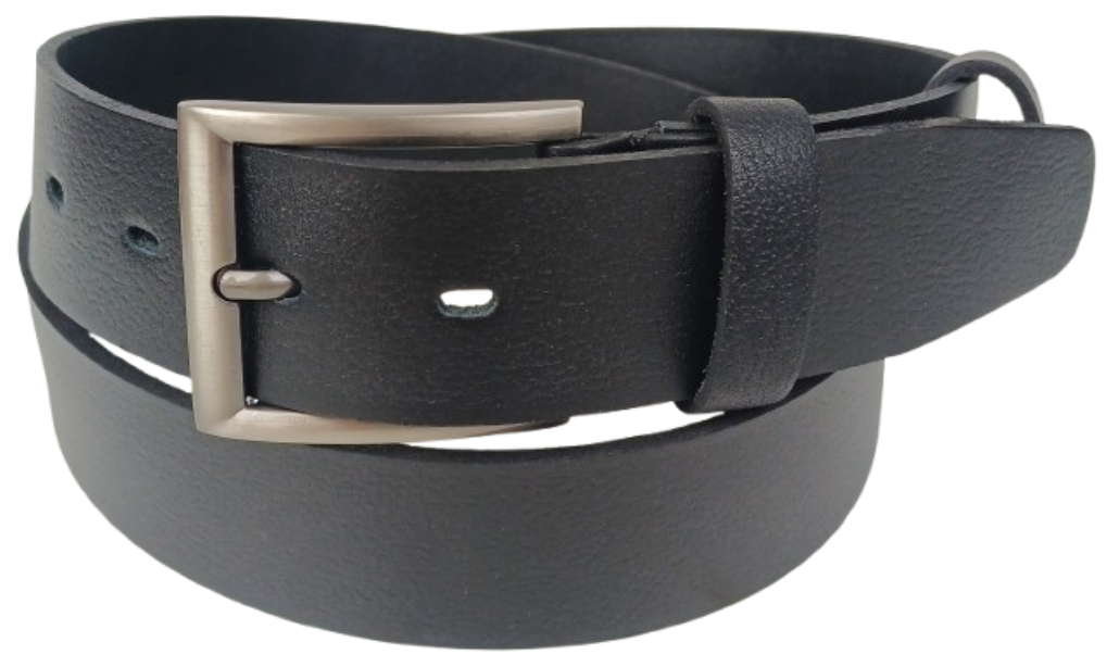 Ремень мужской Skipper кожаный с металлической пряжкой 4,5 см Черный (31267397)