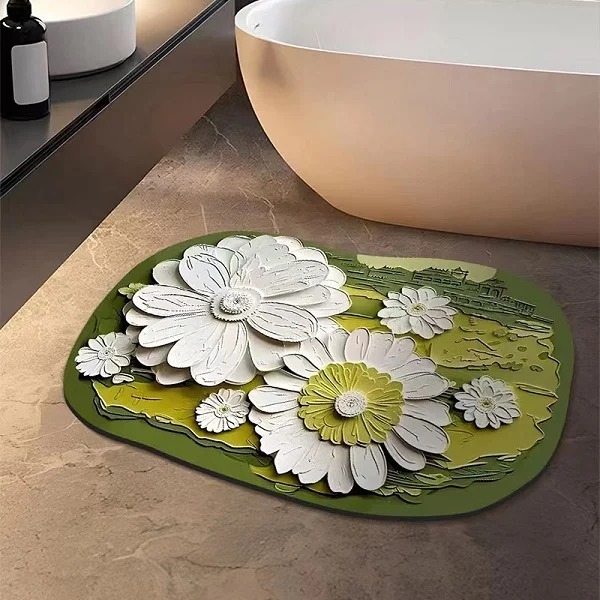Коврик для ванной комнаты C00531-2 антискользящий 3D цветы шесть цветков - фото 2 Коврик для ванной комнаты C00531-2 антискользящий 3D цветы шесть цветков - фото 2