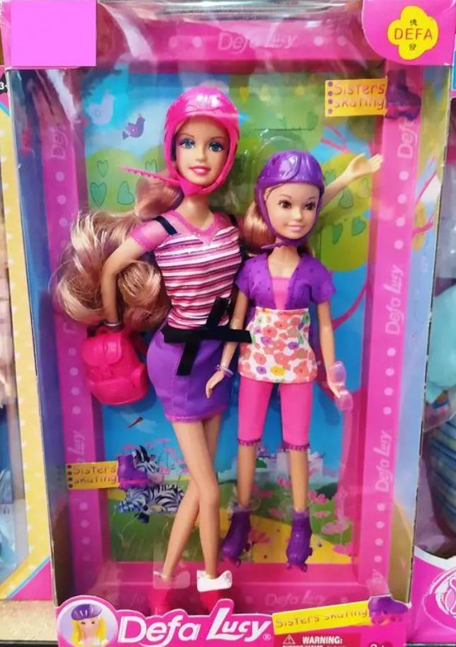 Кукла Defa с сестрой на роликах и с аксессуарами в коробке (8130)