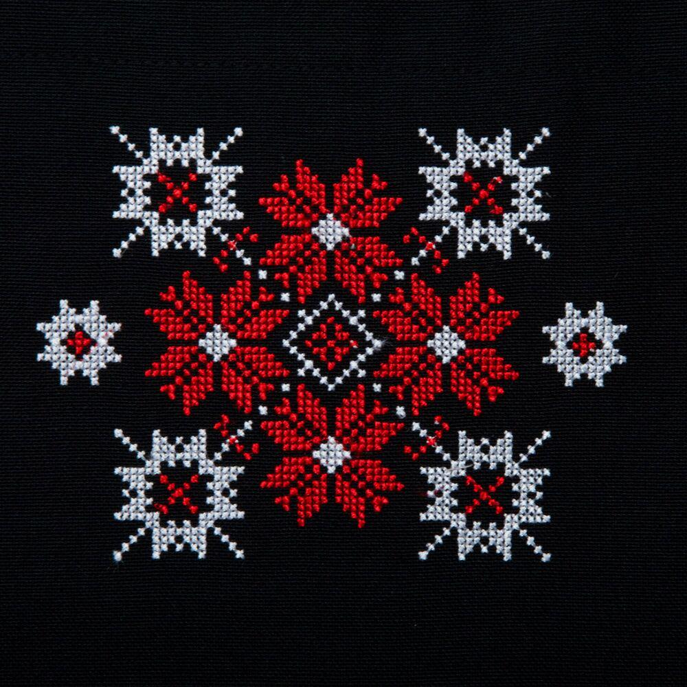 Фартук с этно вышивкой и карманом водоотталкивающий Черный (25646) - фото 2 Фартук с этно вышивкой и карманом водоотталкивающий Черный (25646) - фото 2