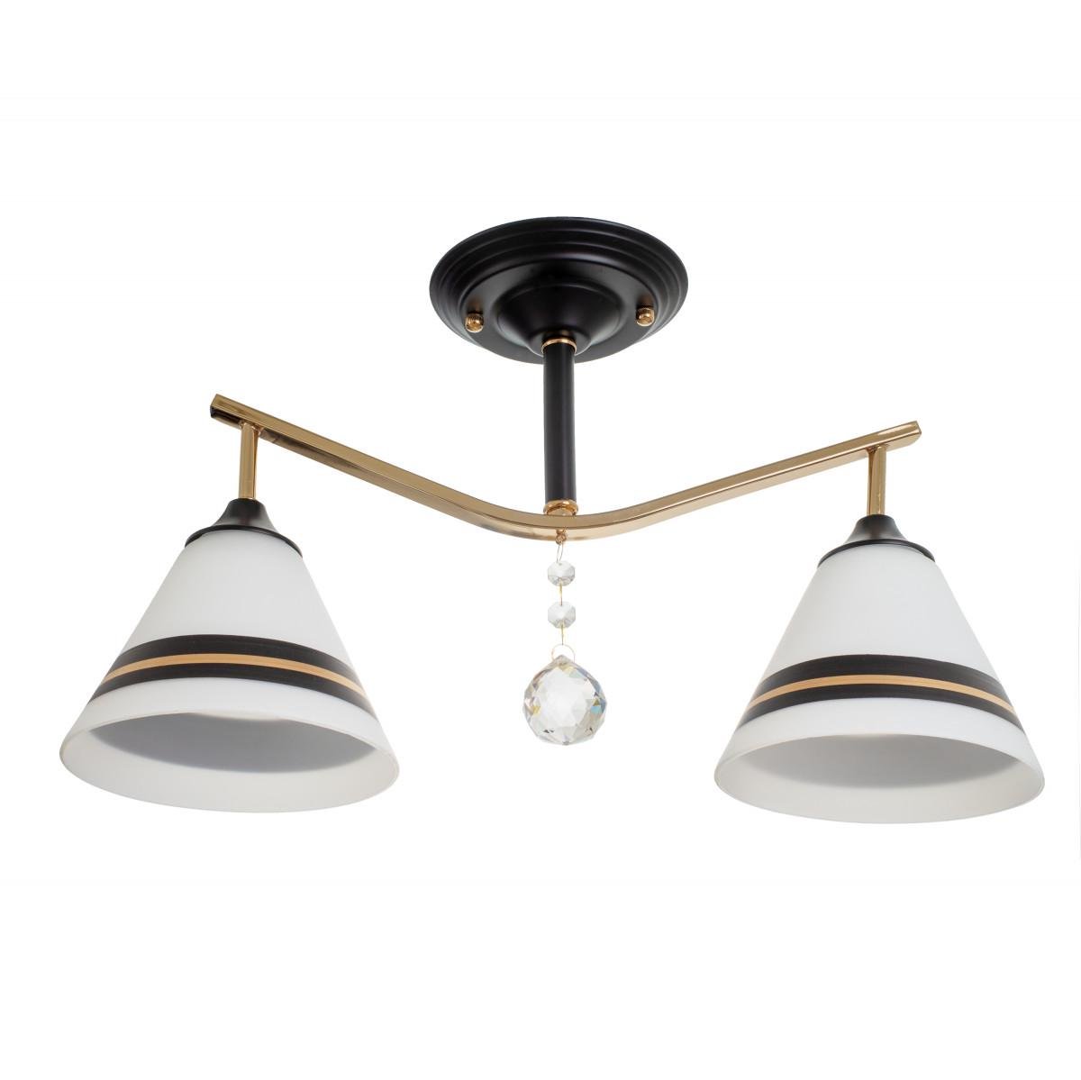 Люстра Brille LK-701S/2 E27 BK/FG на 2 плафона Черный/Золотой