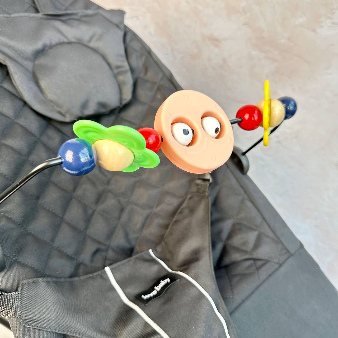 Шезлонг дитячий центр, що заколисує, з подушкою і дугою для новонароджених дітей Сірий - фото 3 Шезлонг дитячий центр, що заколисує, з подушкою і дугою для новонароджених дітей Сірий - фото 3