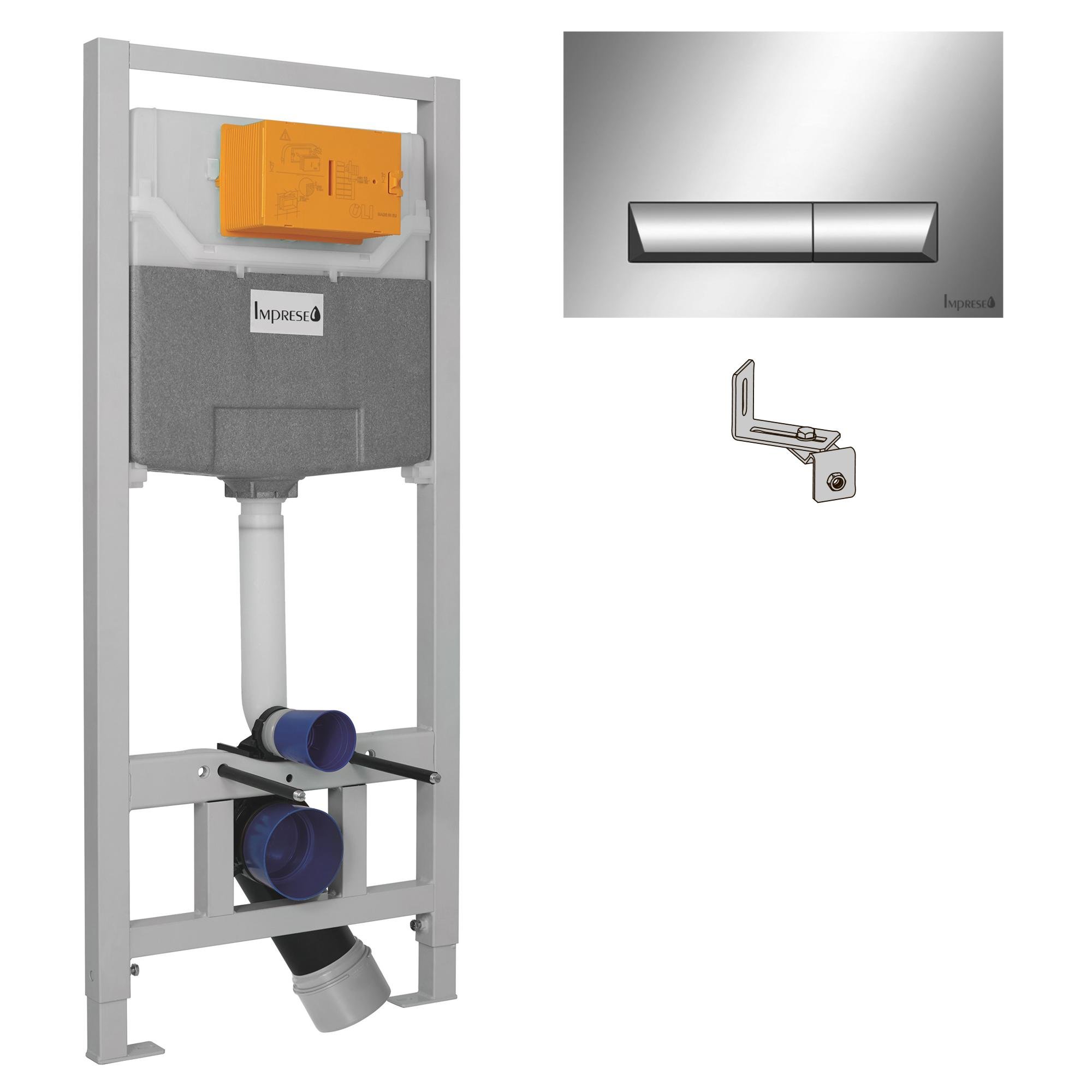 Инсталляционная система для унитаза Imprese i8120 с кнопкой Хром (82403)