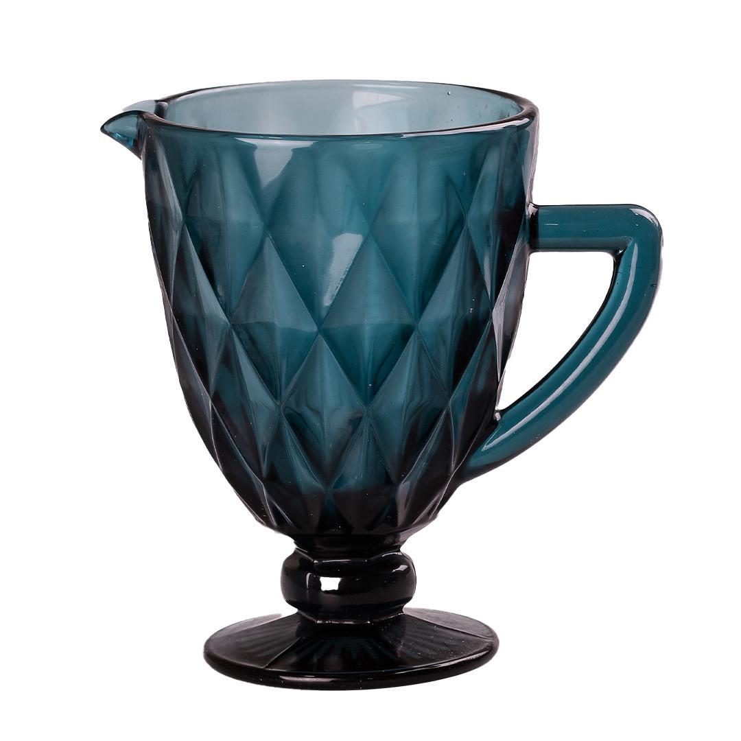 Кувшин для напитков из толстого стекла граненый 1 л Синий Кувшин для напитков из толстого стекла граненый 1 л Синий