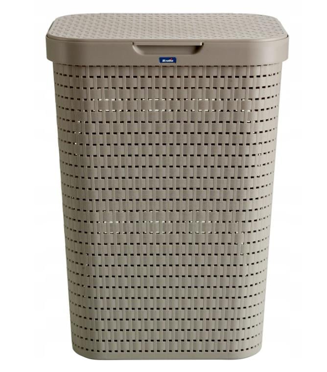 Корзина для белья с крышкой Rotho Country 55 л Капучино (10327-1)