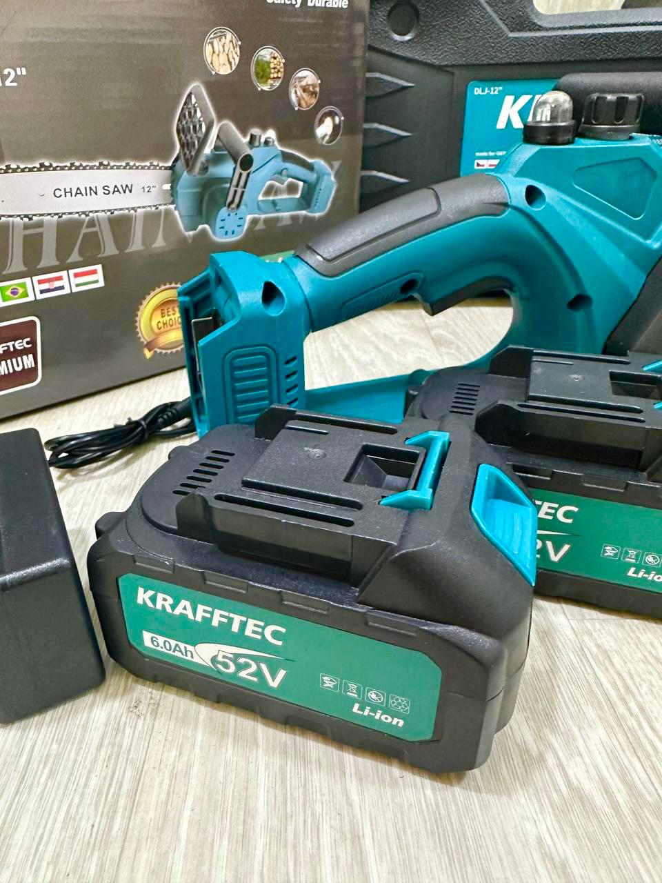 Пила ланцюгова міні акумуляторна Krafftec KT/BCHS 52В 6Ач в кейсі (27369488) - фото 3