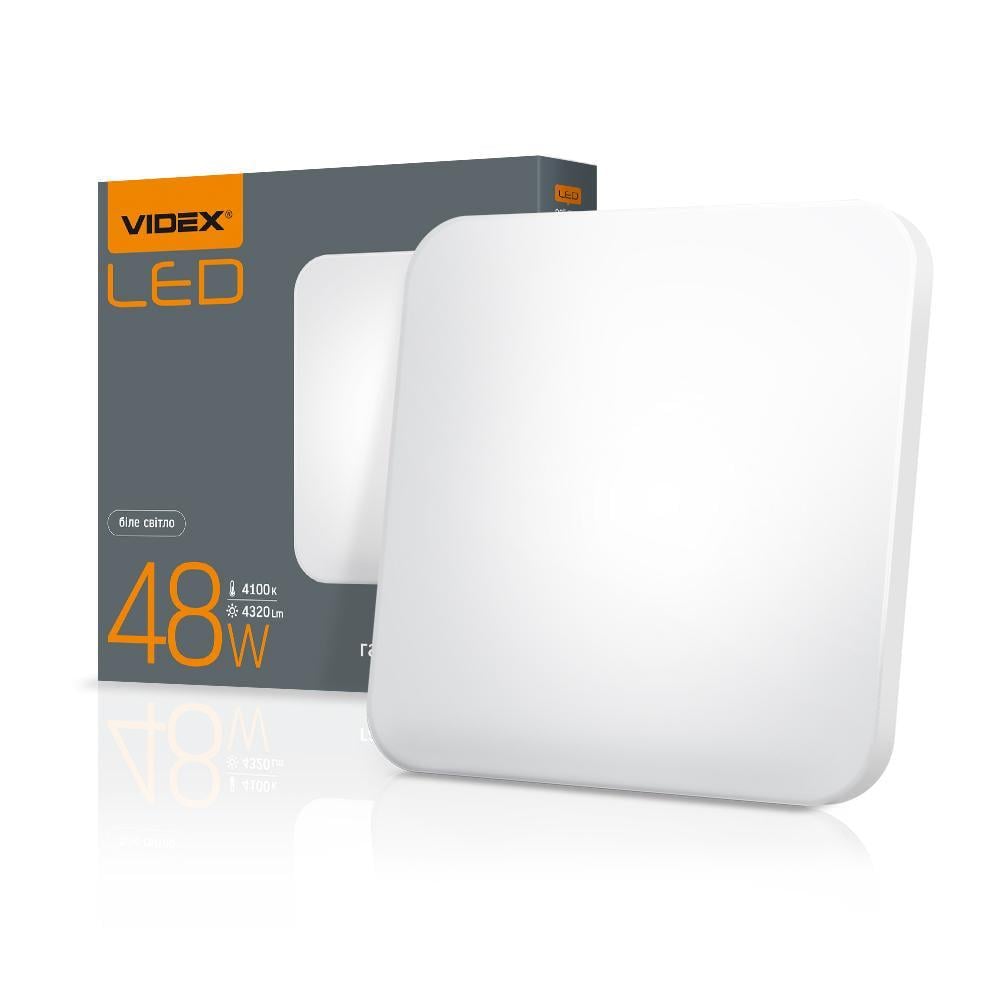 LED светильник VIDEX настенно-потолочный 48W VL-CLS-484M 4100K Матовый квадрат (100229) LED светильник VIDEX настенно-потолочный 48W VL-CLS-484M 4100K Матовый квадрат (100229)