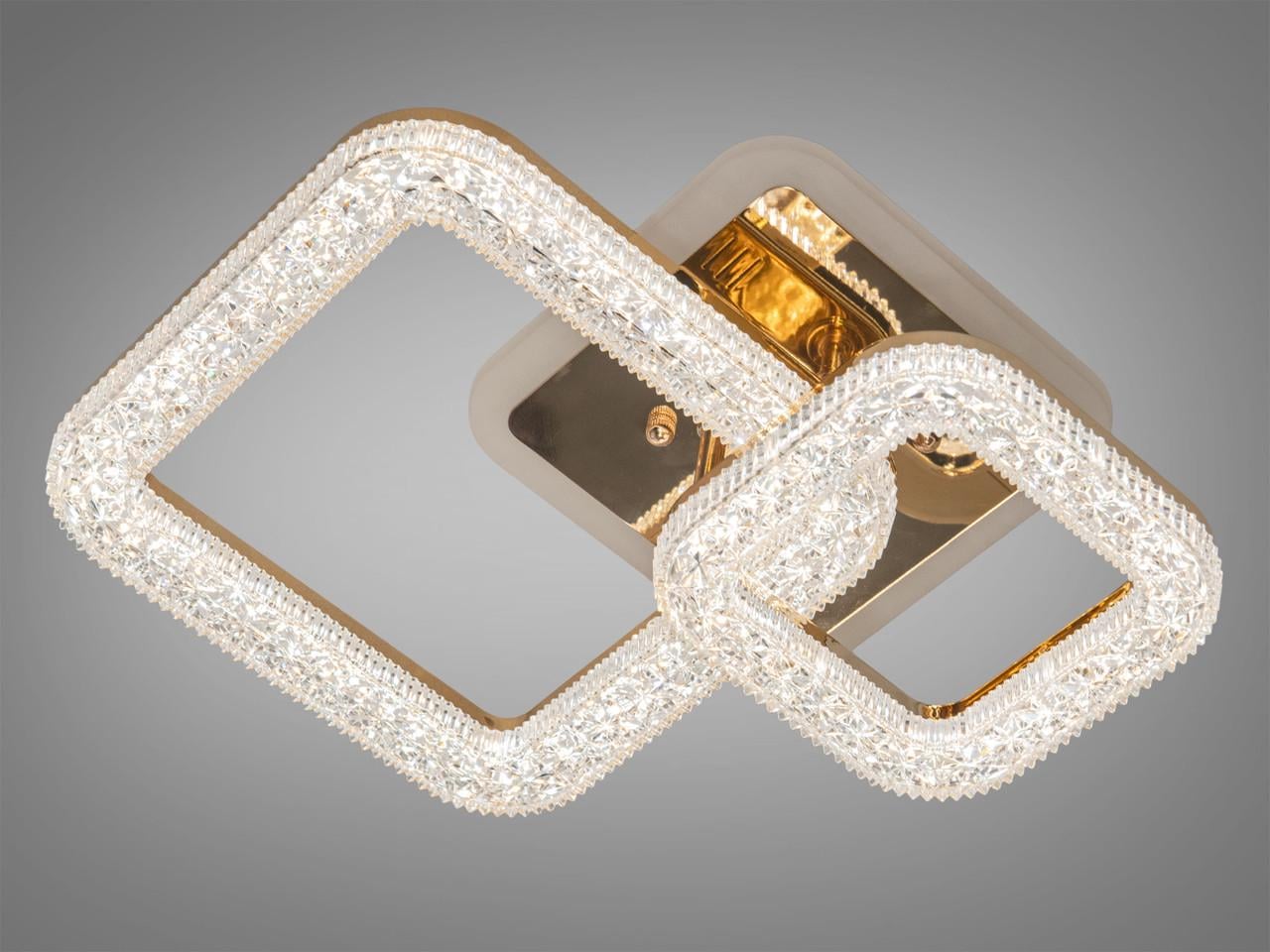 Люстра светодиодная в спальню с диммером 2205-2G-LS 40W на 6 м2 Золотой (2532742500)