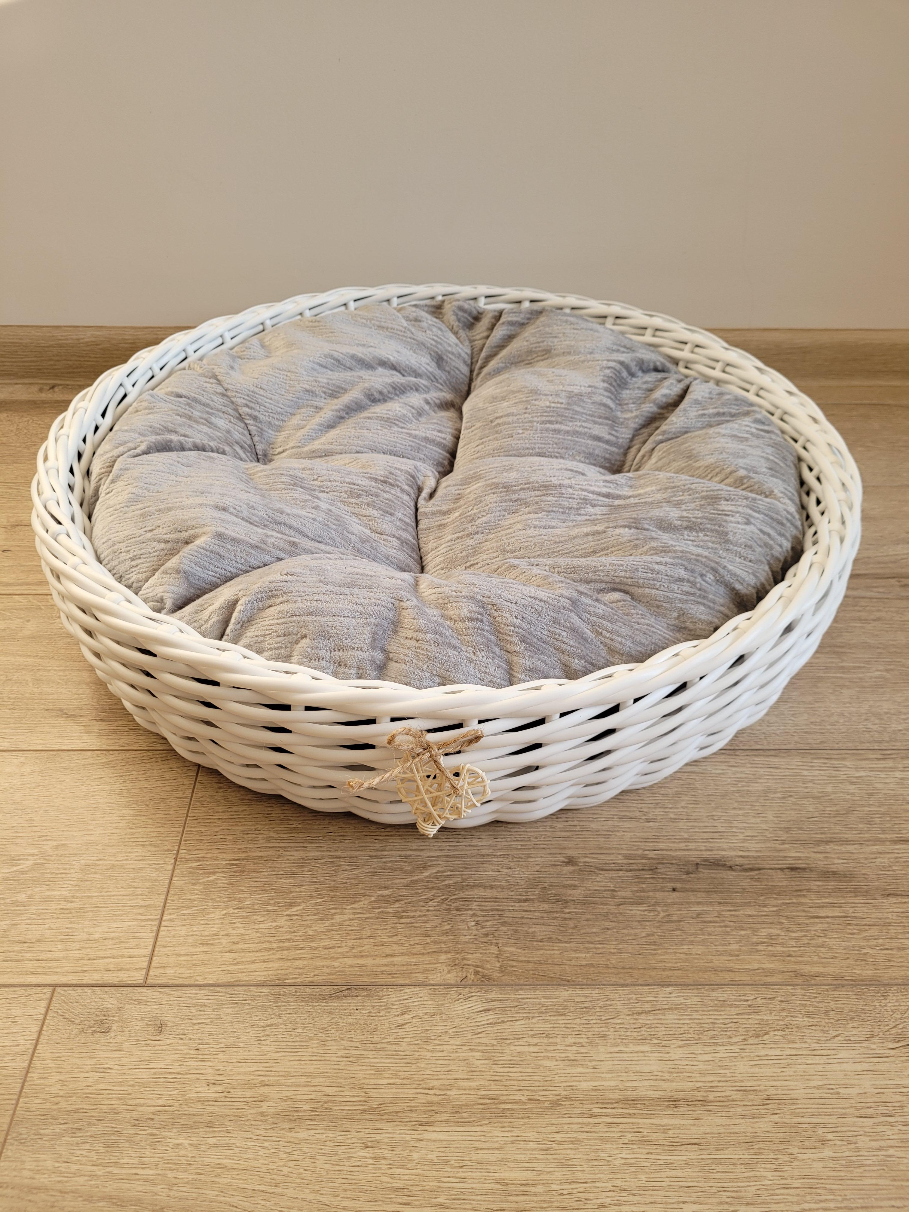 Лежак для животных из искусственного ротанга ручной работы M Белый (331001) - фото 4 Лежак для животных из искусственного ротанга ручной работы M Белый (331001) - фото 4