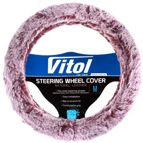 Чехол на руль VLOD-F101 WHMRN M мех Каштановый