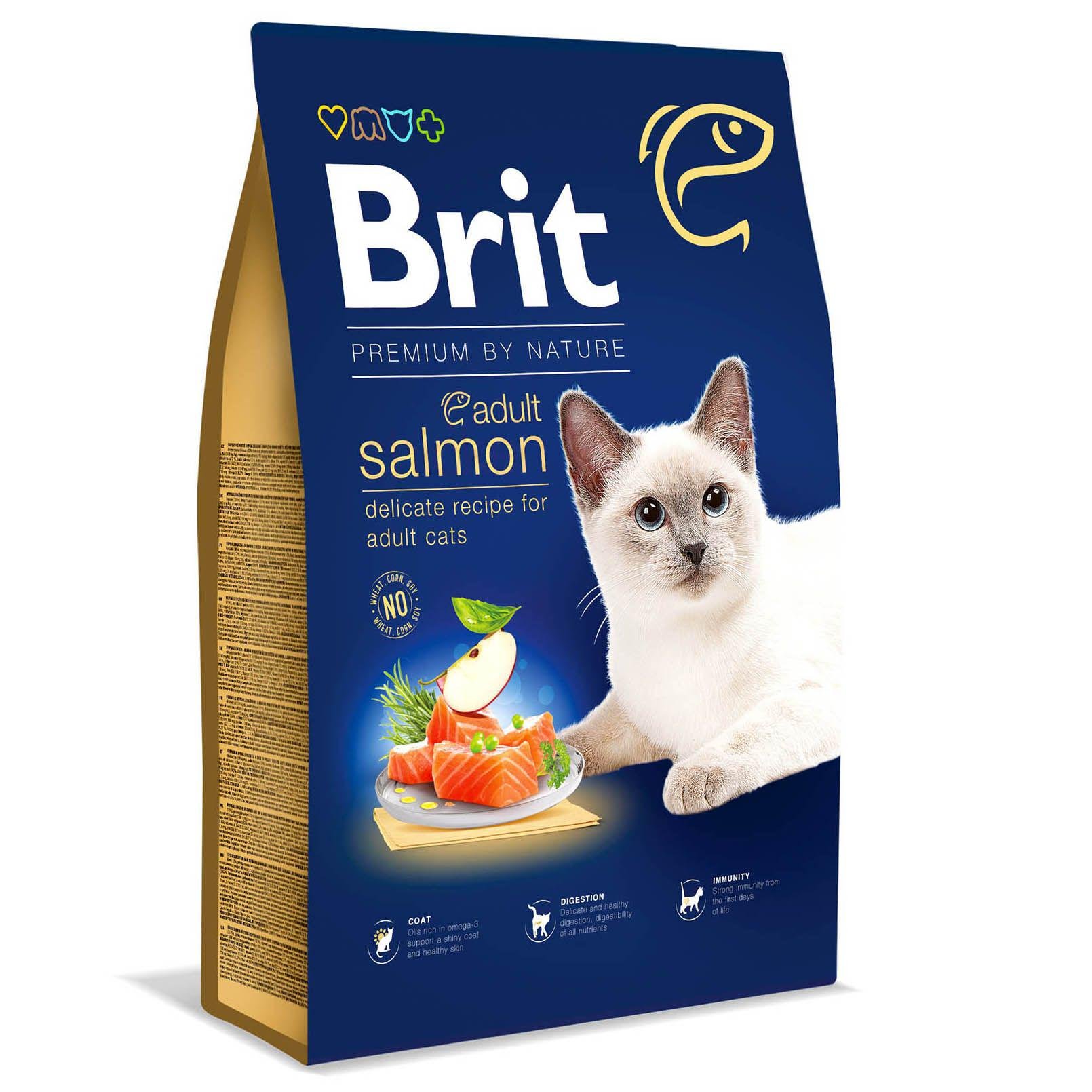 Сухой корм Brit Premium by Nature Cat Salmon для котов с лососем 8 кг