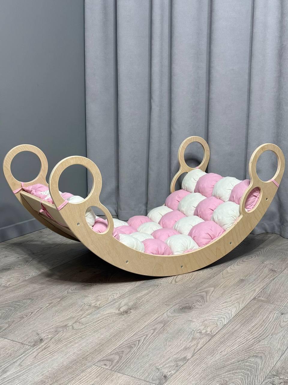 Детская кроватка качалка-балансир 2 с матрасиком бонбон (0002/Б)