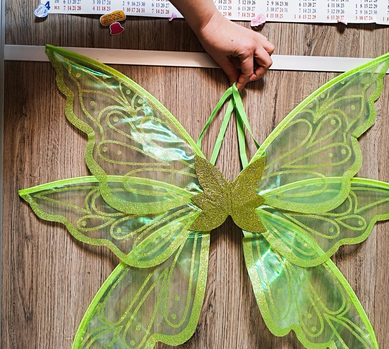 Крила Феї Лісової/метелика з віночком/хрестик та вуха ельфа Косплів Зелений (2822797700) - фото 4 Крила Феї Лісової/метелика з віночком/хрестик та вуха ельфа Косплів Зелений (2822797700) - фото 4