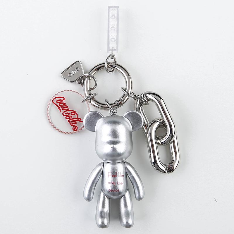 Брелок Bearbrick медвежонок Кока-Кола Серебристый