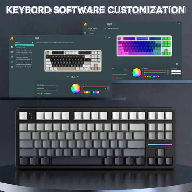 Клавиатура игровая attack shark X87 беспроводная механическая с RGB подсветкой с поддержкой HOT-SWAP - фото 7 Клавиатура игровая attack shark X87 беспроводная механическая с RGB подсветкой с поддержкой HOT-SWAP - фото 7