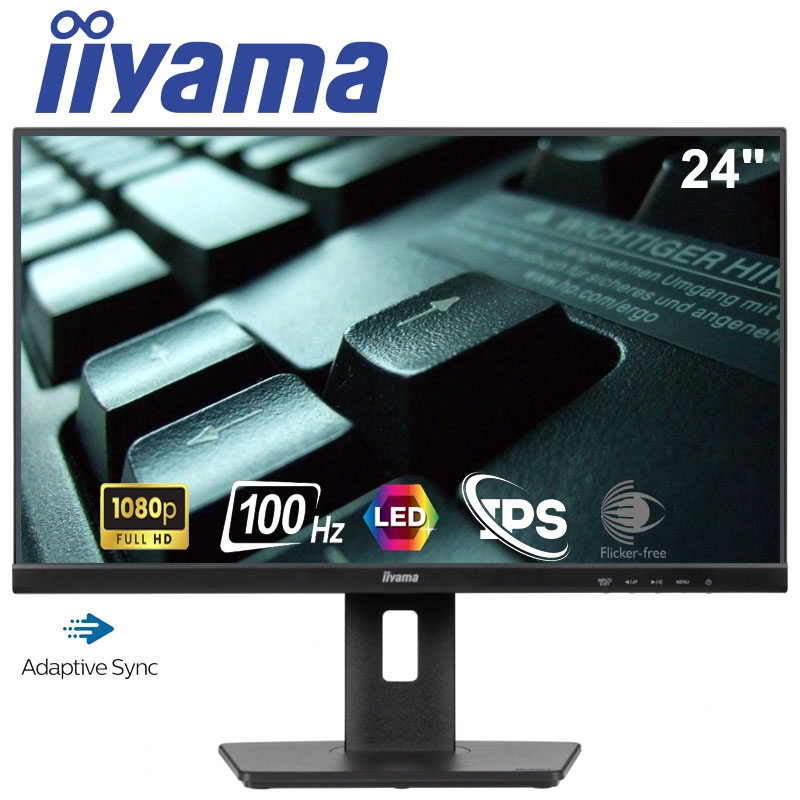 Монітор Iiyama XUB2491H-B1 безрамковий IPS 1920x1080 Full HD 24" (26832366) - фото 4 Монітор Iiyama XUB2491H-B1 безрамковий IPS 1920x1080 Full HD 24" (26832366) - фото 4