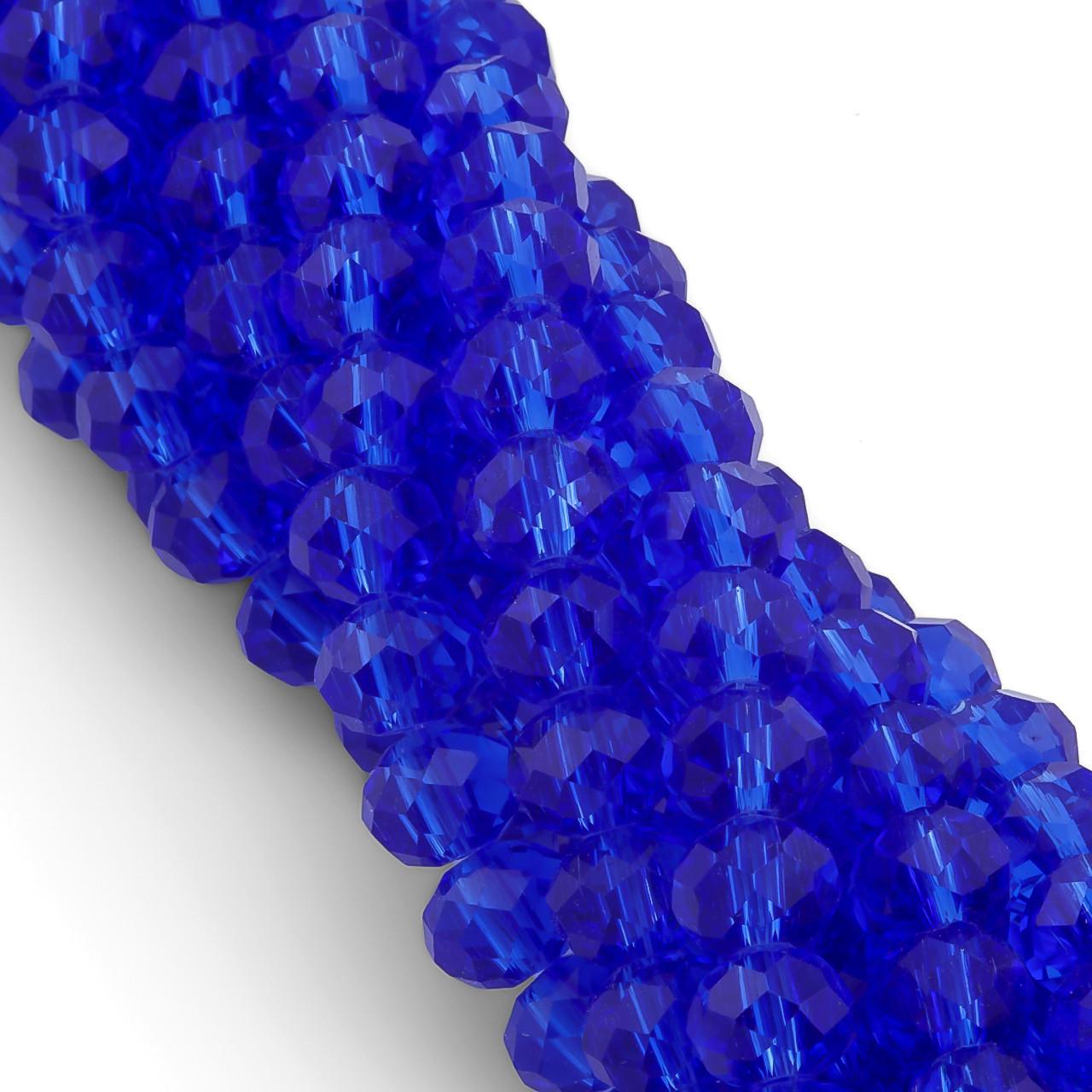 Бусины Swarovski огранка рондель 8х6 мм 42 см 65 шт. Электрик/Прозрачный (БС8006а20)