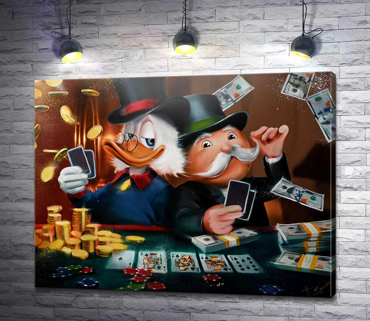Картина ArtPoster Скрудж Макдак и дядюшка Пеннибэгс играют в казино 50x38 см Модуль №1 (003898)