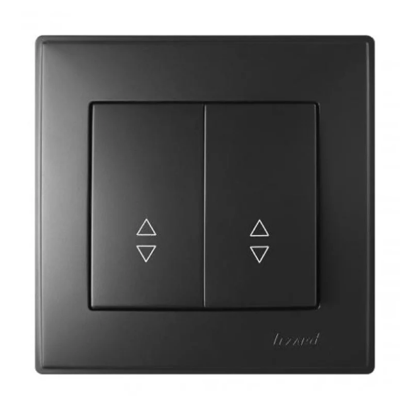 Выключатель двойной Lezard Lesya проходной Антрацитовый (26360379)