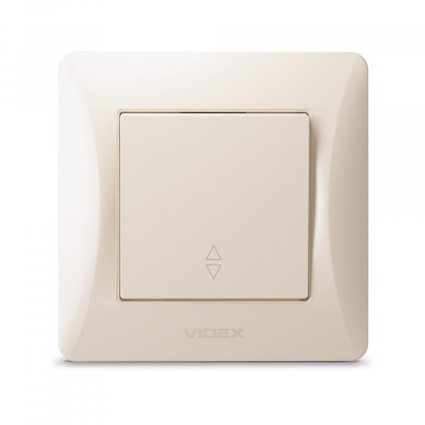 Вимикач одноклавішний Videx Binera прохідний Кремовий