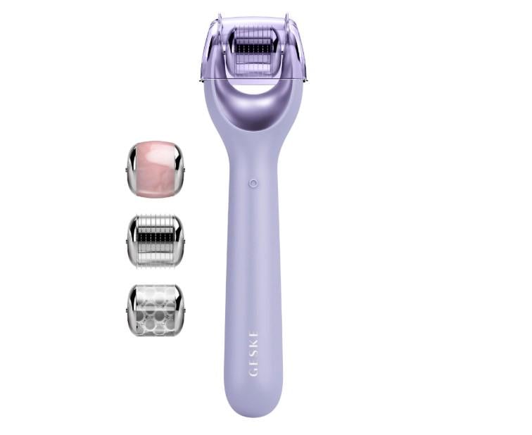 Роллер электронный для лица GESKE MicroNeedle Face Roller 9в1 с микроиглами Purple (HB0190)
