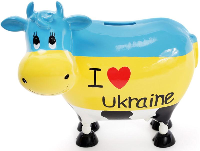 Скарбничка-корівка I love Ukraine 21,5х12,5х19 см керамічна (BD-504-138)