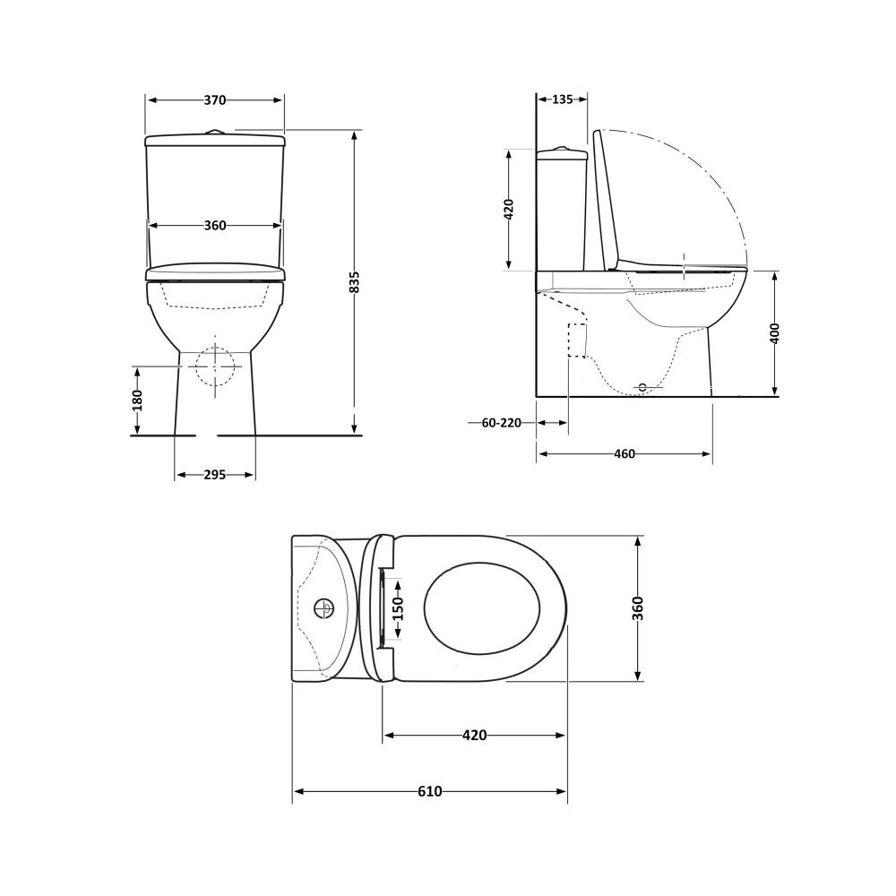 Унитаз-компакт Qtap Robin Ultra Quiet безободочный с сиденьем Soft-close QT13222128AUQ1W (SD00051949) - фото 9 Унитаз-компакт Qtap Robin Ultra Quiet безободочный с сиденьем Soft-close QT13222128AUQ1W (SD00051949) - фото 9
