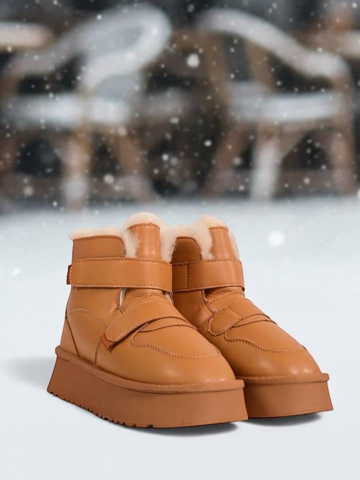 Угги женские Lilin L953-9 кожаные на меху р. 40 Коричневый (31022013)