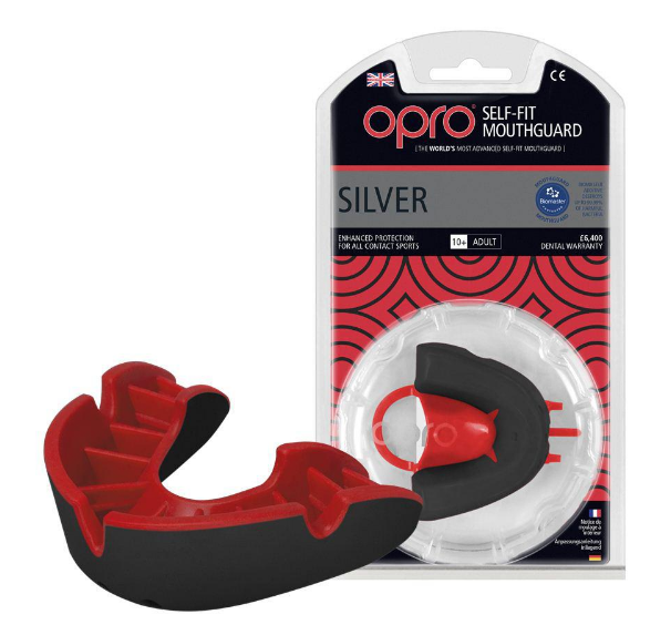 Капа OPRO Silver возраст +11 лет антибактериальная Черный/Красный (6936116104982) Капа OPRO Silver возраст +11 лет антибактериальная Черный/Красный (6936116104982)