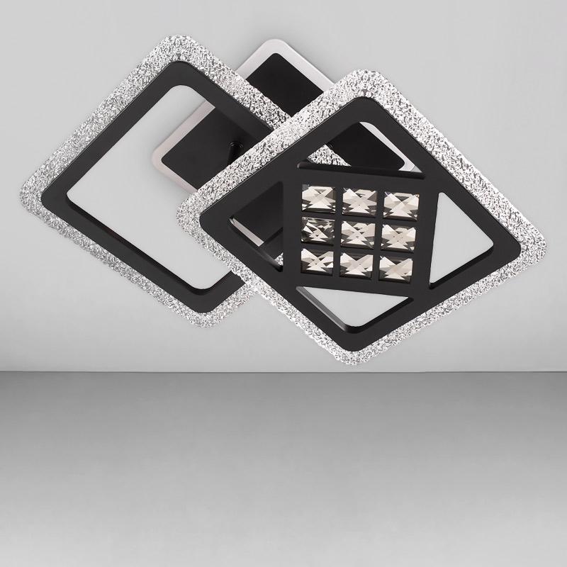 Потолочная люстра LED без пульта Light House SC-18243/1+1C 52W+18W 3000-6500K 460х310х120 мм Черный