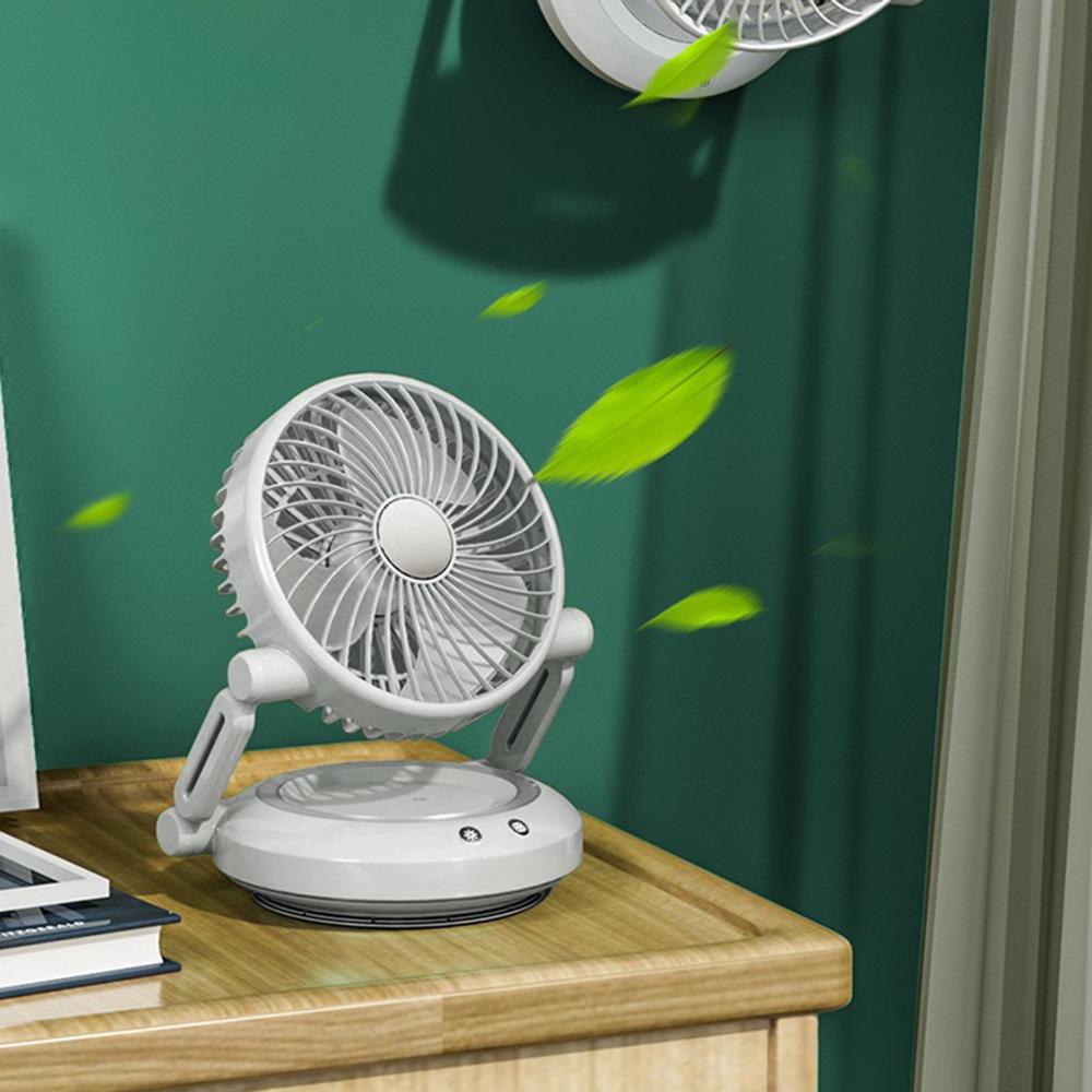 Настольный вентилятор на аккумуляторе USB Type-C 1200 мАч 3 скорости LED подсветка Серый (27418479) - фото 3