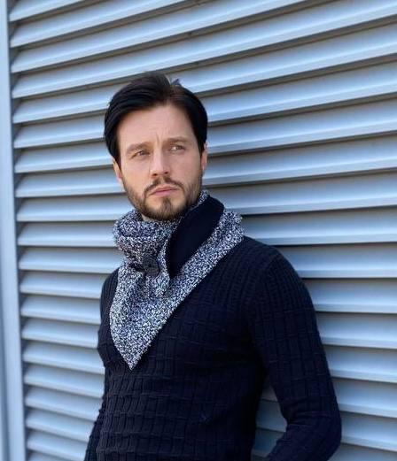 Шарф чоловічий My Scarf Единбург двосторонній вовняний Сіро-чорний (29512893)