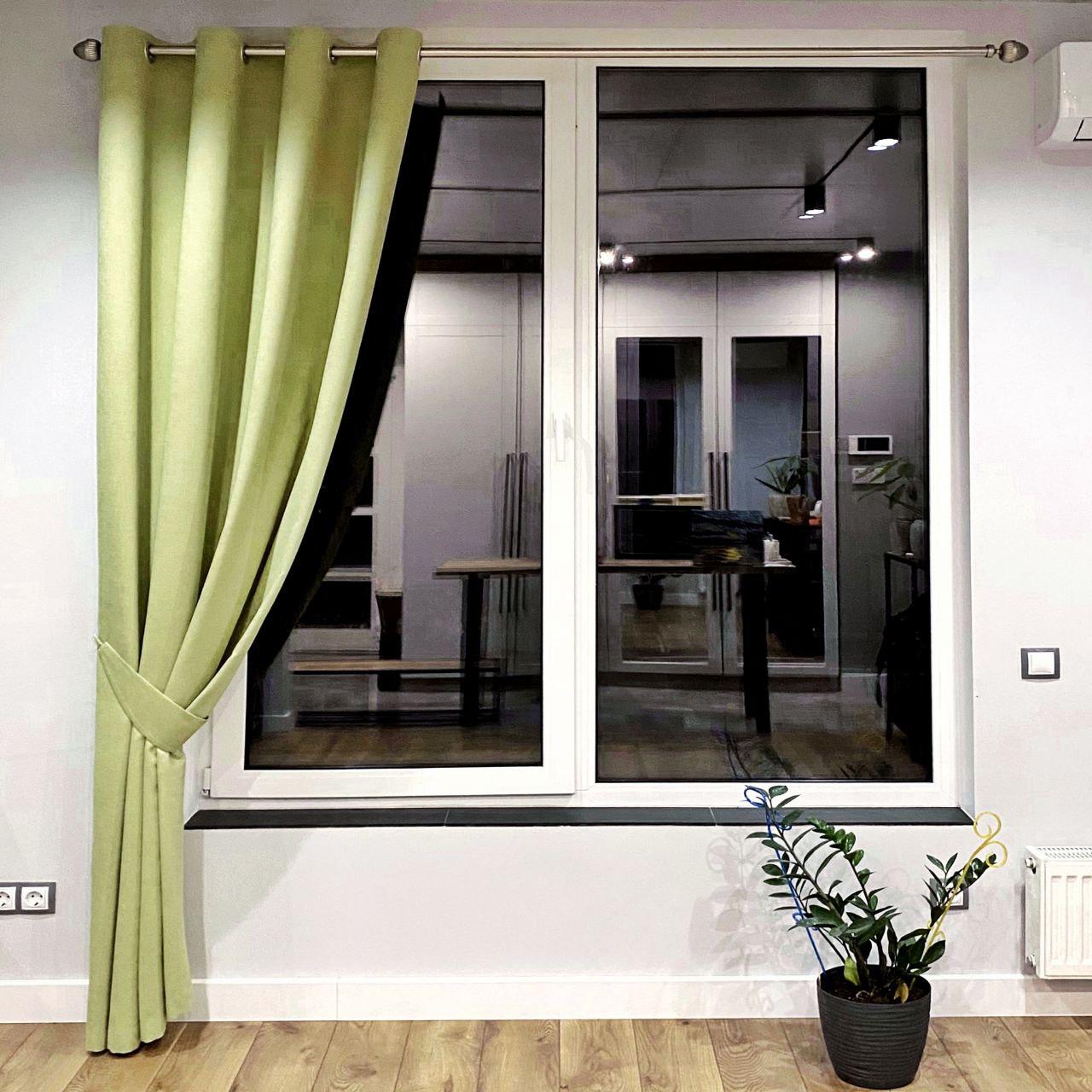 Штора на серых люверсах с подхватом микровелюр 355х250 см 1 шт. Светло-зеленый (5801207-MT11/355-GR) - фото 1 Штора на серых люверсах с подхватом микровелюр 355х250 см 1 шт. Светло-зеленый (5801207-MT11/355-GR) - фото 1