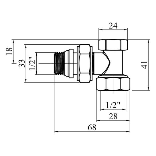 Кран радіаторний під ключ Giacomini 1/2" В/З кутовий латунний (SVR-CV007434) - фото 2 Кран радіаторний під ключ Giacomini 1/2" В/З кутовий латунний (SVR-CV007434) - фото 2