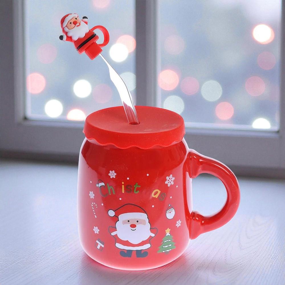 Чашка с крышкой и трубочкой Санта керамика 460 мл Красный (21-чер-102-1082) Чашка с крышкой и трубочкой Санта керамика 460 мл Красный (21-чер-102-1082)