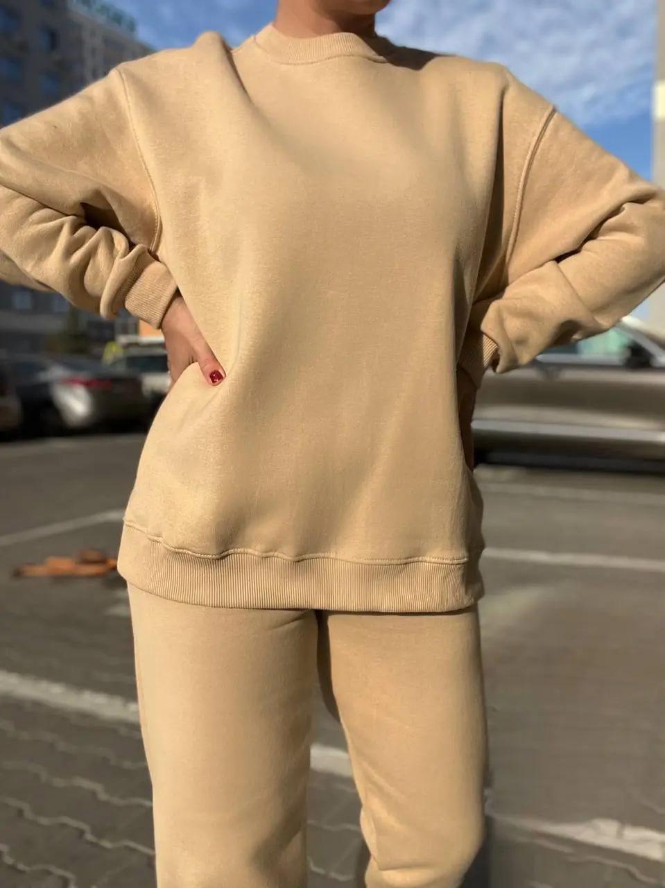 Свитшот женский PEPPER MINT 24-14 базовый простой удлиненный оверсайз M Капучино (2865) - фото 1 Свитшот женский PEPPER MINT 24-14 базовый простой удлиненный оверсайз M Капучино (2865) - фото 1