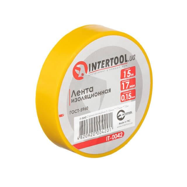 Лента изоляционная Intertool 0,15x17 мм 15 м Желтый (IT-0042)