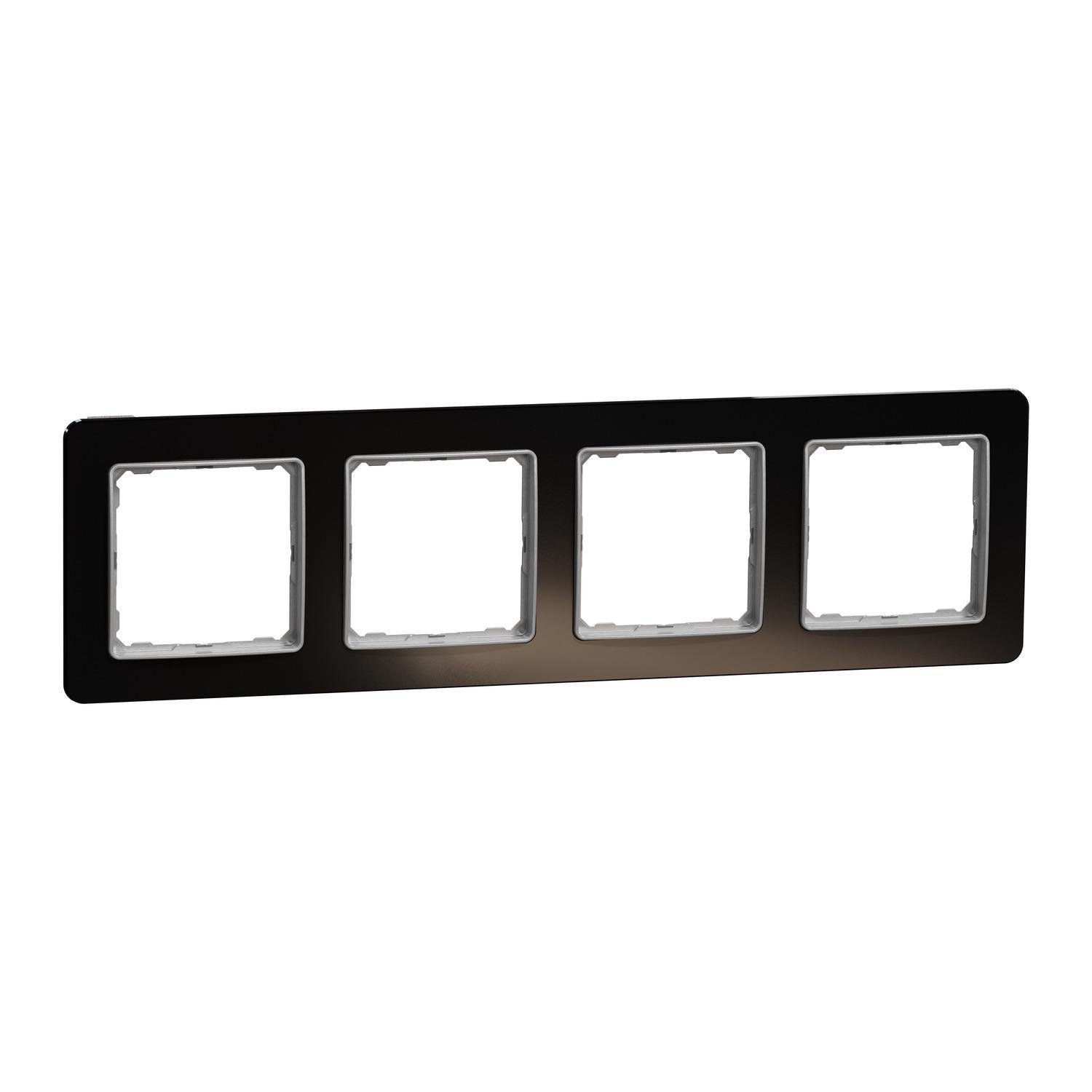 Рамка четырехместная Schneider Electric Sedna Elements Черное стекло (SDD361804)