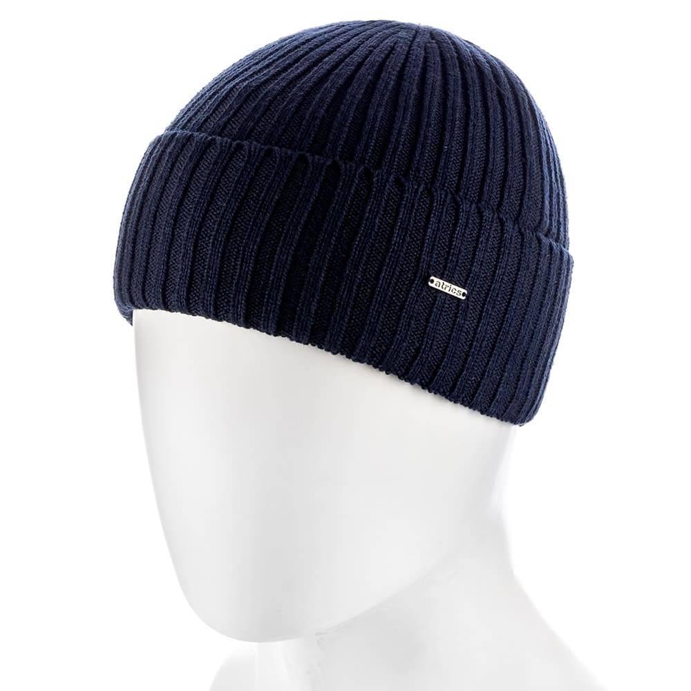 Шапка чоловіча Actrics MH802 з відворотом на флісовій підкладці Темно-синій