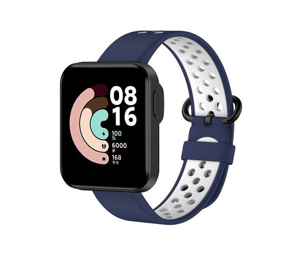 Ремешок Sport Silicone для Xiaomi Redmi Watch 2/Watch 2 Lite Белый с синим Ремешок Sport Silicone для Xiaomi Redmi Watch 2/Watch 2 Lite Белый с синим