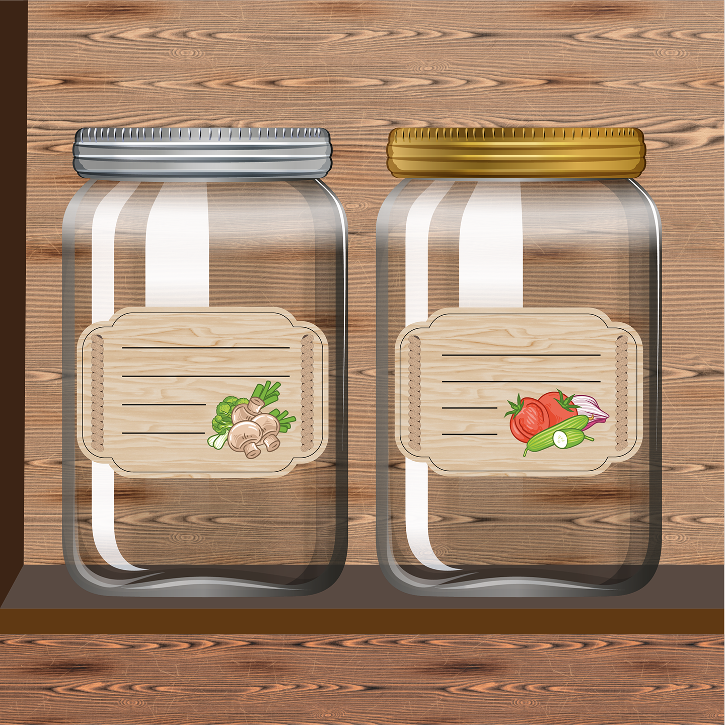 Наклейка на банку для консервации Овощи (1396) - фото 2 Наклейка на банку для консервации Овощи (1396) - фото 2