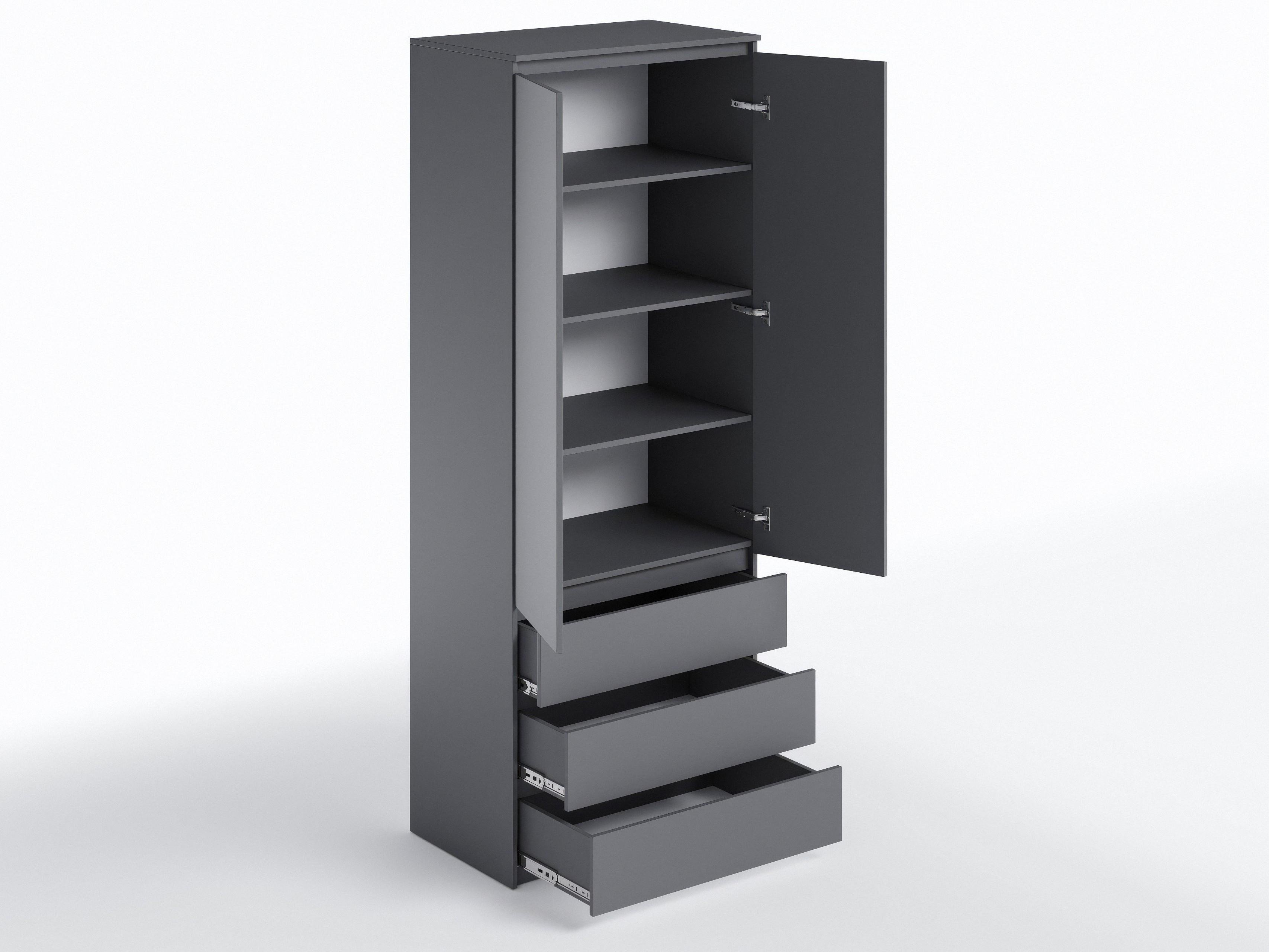 Шафа з полицями та шухлядами T-210 803х502х2117 мм Антрацит - фото 2 Шафа з полицями та шухлядами T-210 803х502х2117 мм Антрацит - фото 2