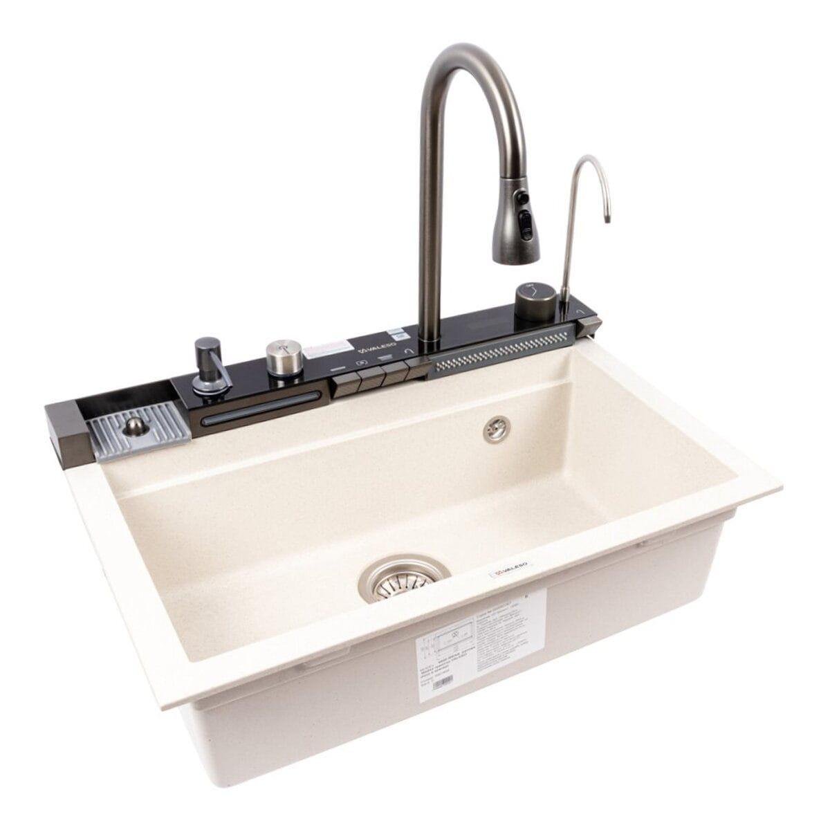 Мойка многофункциональная Valeso Irena 680x460 врезная гранит Белый матовый (PLTM-SP000049305)