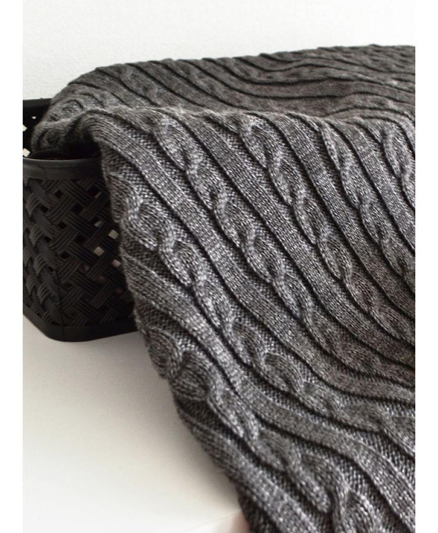 Плед SOFT косы 004 90х130 см Графит (012252) - фото 2 Плед SOFT косы 004 90х130 см Графит (012252) - фото 2
