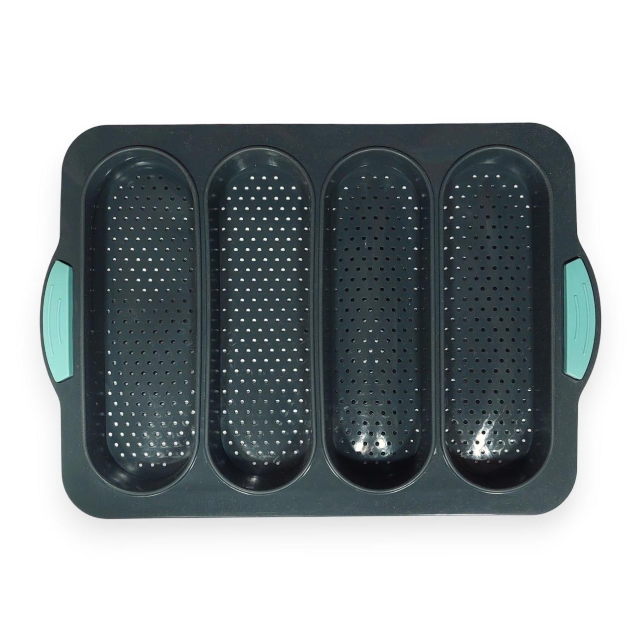 Форма для випікання багетів LuxShine G123 Mini Baguette 4в1 перфорована силіконова Сірий (205292-сір) - фото 3 Форма для випікання багетів LuxShine G123 Mini Baguette 4в1 перфорована силіконова Сірий (205292-сір) - фото 3