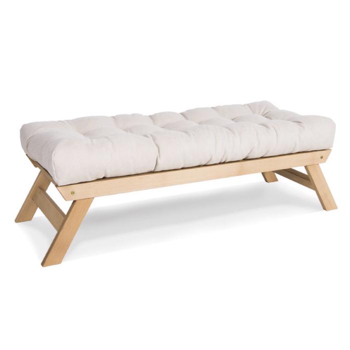 Скамья Woodman Allegro с мягким сиденьем из массива дерева Кремовый