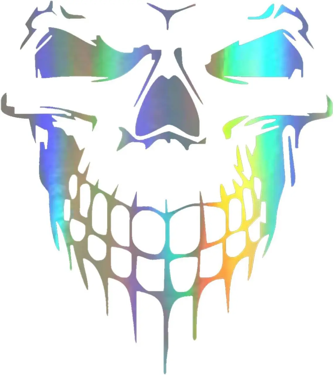 Наклейка 3D Череп на логотип авто і мото Різнокольоровий стиль (5204)