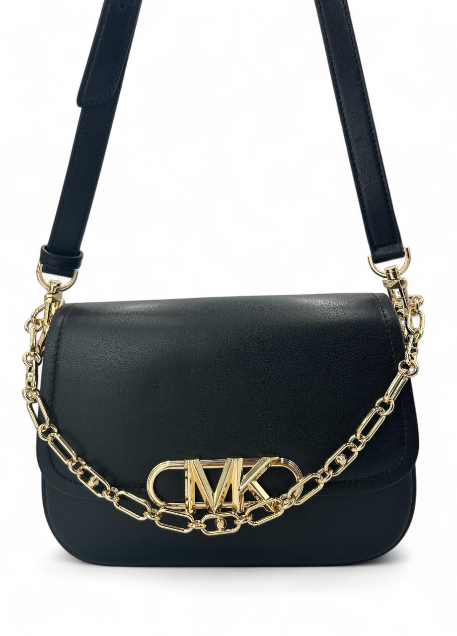Женская сумка Michael Kors Parker 30F2G7PC5L MD Saddle MSGR Leather Черный (2767355770)