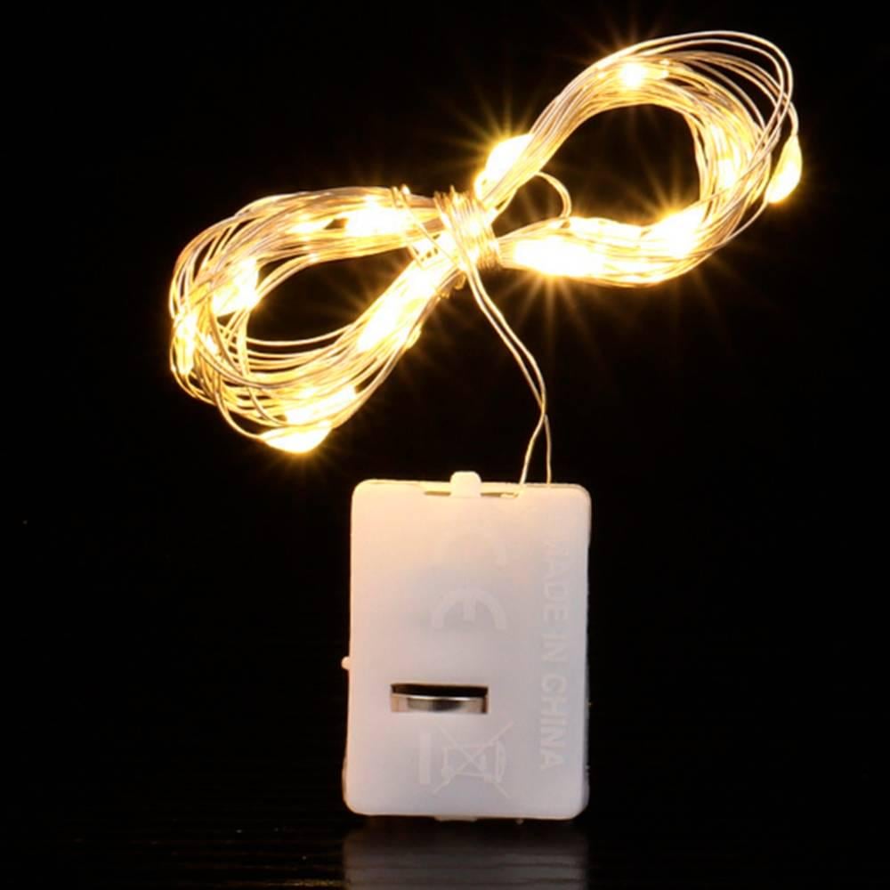 Гірлянда 20LED 1 режим 3 м прозора ізоляція живлення від LR44 White Hot