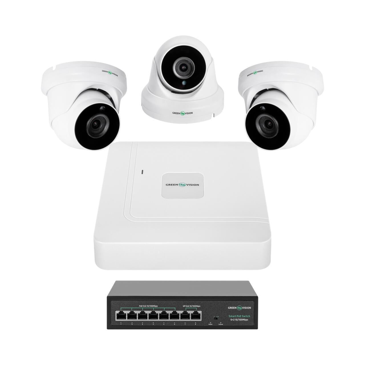Комплект видеонаблюдения на 3 камеры (GV-IP-K-W81/03 5MP)